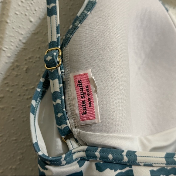 Kate Spade Geometric One Piece Swimsuit - Size S - Harbor Fog - Picture 3 of 7